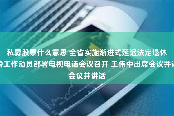 私募股票什么意思 全省实施渐进式延迟法定退休年龄工作动员部署电视电话会议召开 王伟中出席会议并讲话